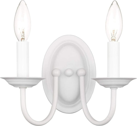 Livex Lighting 4152-03 Williamsburg 2-Light Wall Sconce White