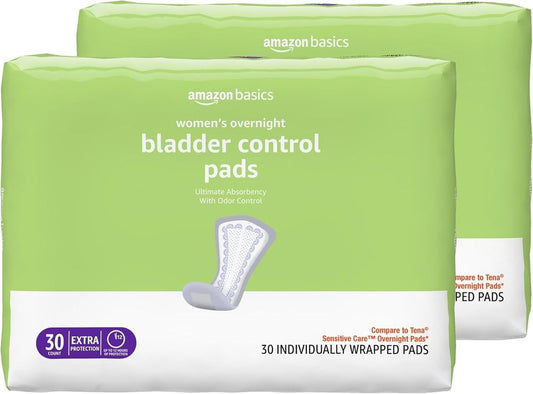 Amazon Basics Postpartum Incontinence Pads Overnight Bladder Control 60-Count