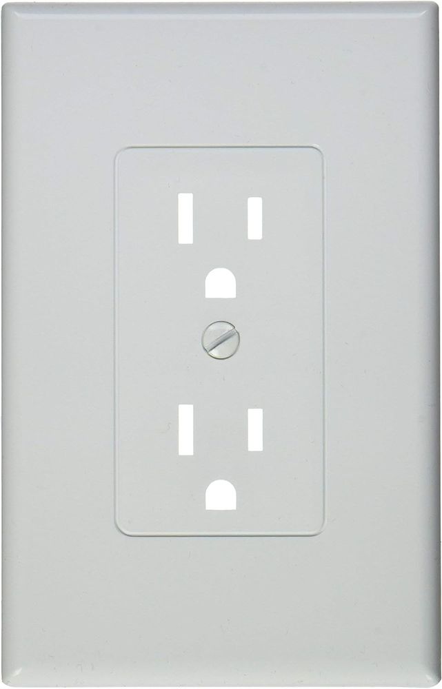 TayMac MW2500W Single-Gang Wallplate Decorator Cover Duplex White 5-Pack