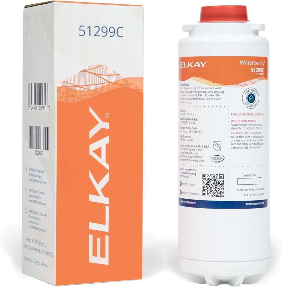 Elkay 51299C WaterSentry Lead + Microplastics NSF Filter Coolers Fountains