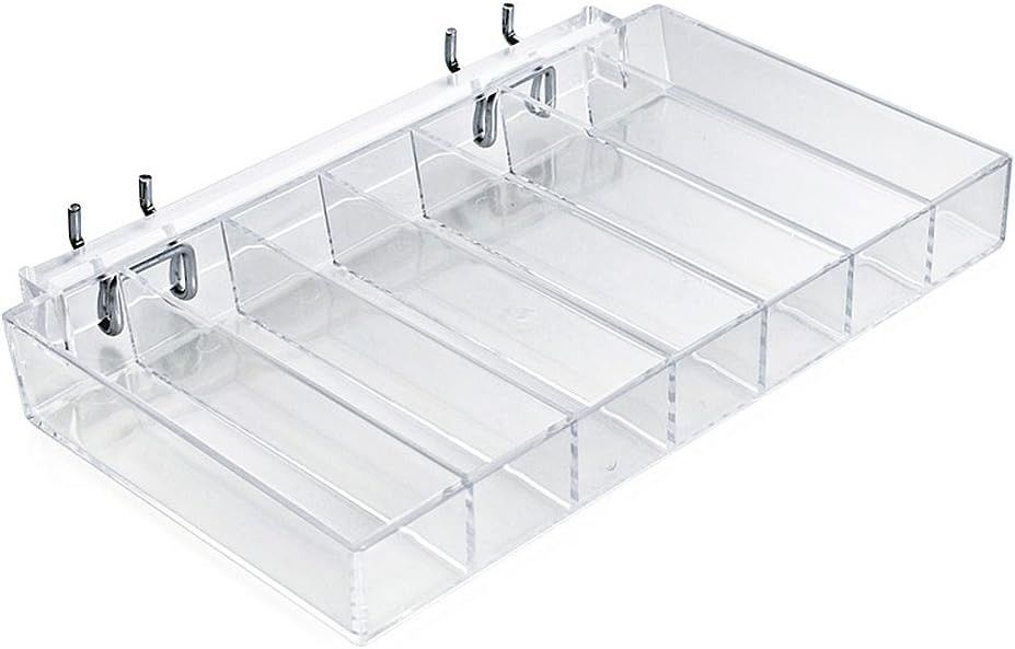 Azar Displays 225567 10" W x 1.5" H x 7.5" D 7-Compartment Nail Polish Tray (2 P