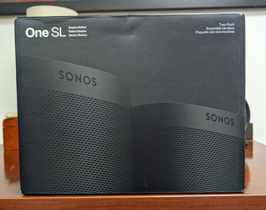 Sonos One SL Wireless Smart Speaker Shadow Edition 2 Pack B20SLUS1SDHB