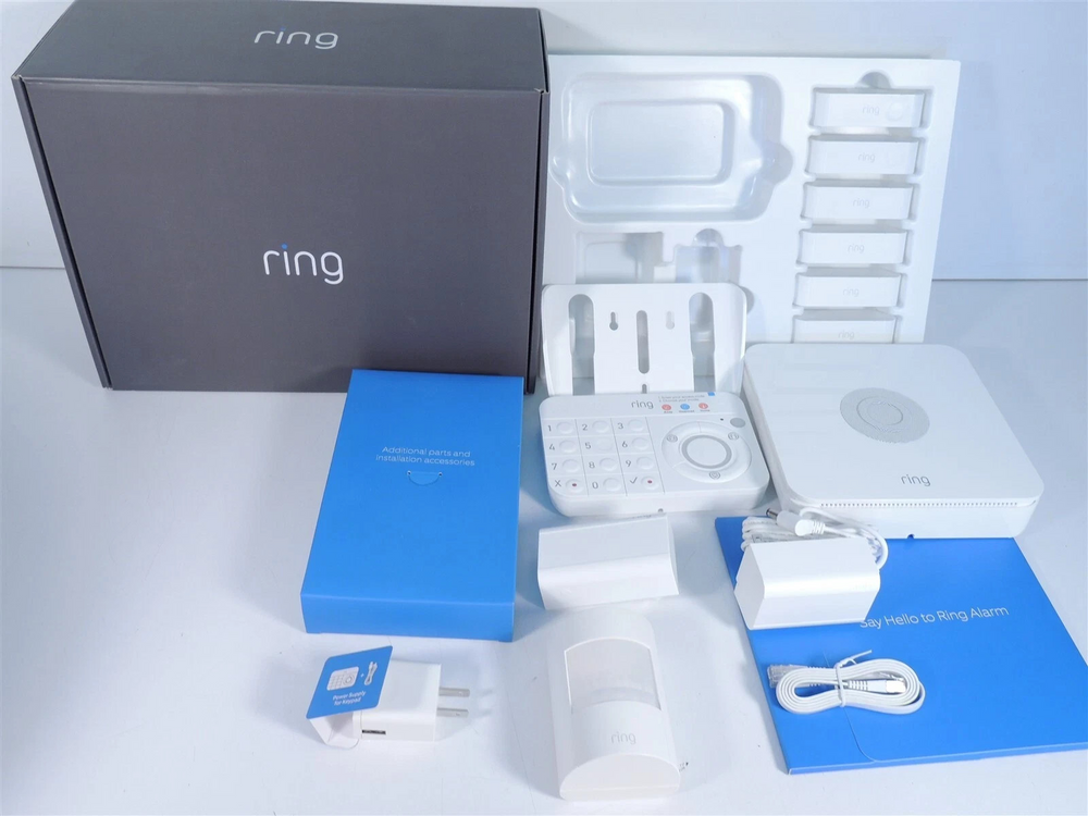 Ring Alarm Wireless Home Security System Kit 4K11S7-0ENC White New