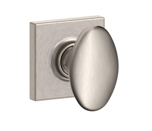 Schlage F10 SIE 619 COL Sienna Passage Door Knob Satin Nickel Collins Rose