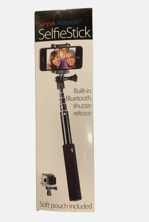 Sunpak Bluetooth Selfie Stick w/ Shutter Remote GoPro Smartphones NIB