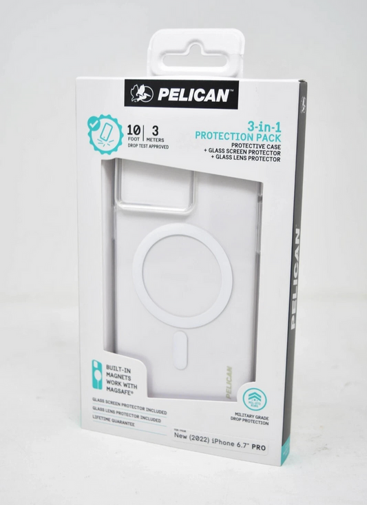 Pelican Protection Pack iPhone 14 Pro Max Clear Case Lens Screen Protector