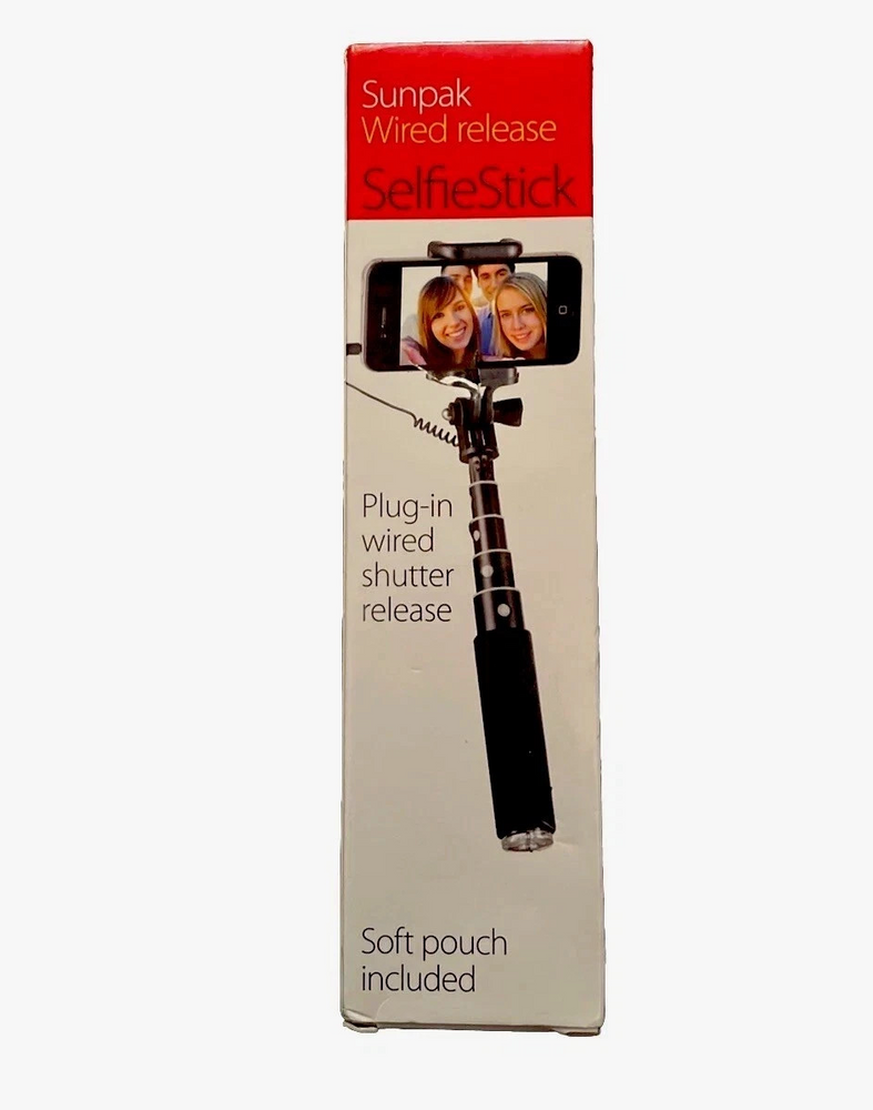 Sunpak Wired Selfie Stick w/ Shutter Release GoPro & Smartphones