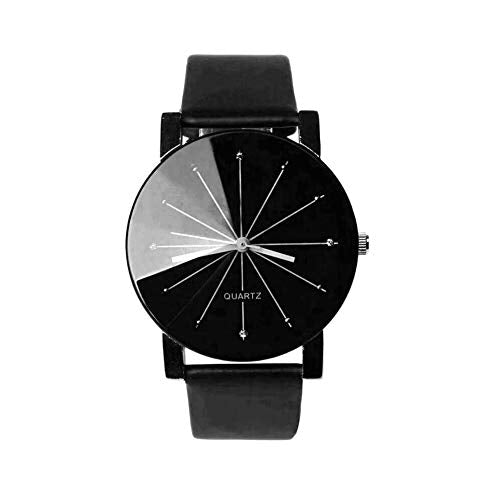 South Lane Stainless Steel Swiss-Quartz Watch with Leather Calfskin Strap, Black, 20 (Model: SS20-dr1-4844)