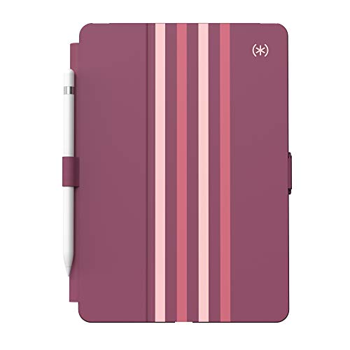 Speck Products Balance Folio Print iPad (2019/2020) Case and Stand, Crimson Forest Stripes/Lush Burgundy, CRIMSN Forest Stripes/Lush Burgundy