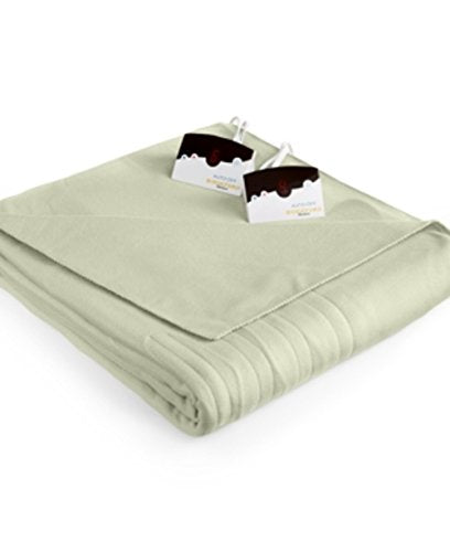 Biddeford Comfort Knit Fleece Sage Twin Heated Blanket