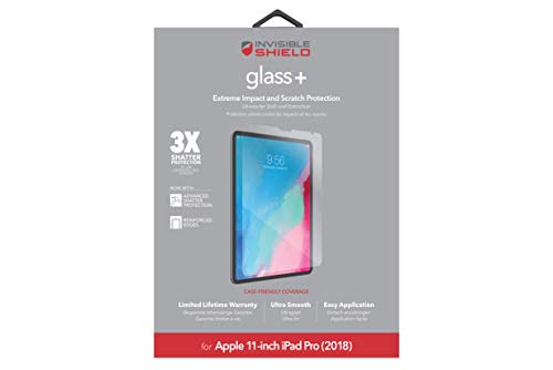 Invisible Shield ZAGG InvisibleShield Glass Plus - Tempered Glass Screen Protector Made for The Apple iPad Pro 11 Inch - Clear