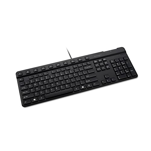 Kensington Simple Solutions Wired Keyboard with Smart Card Reader (CAC) (K55115US),Black