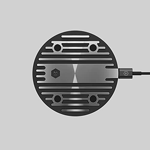 MASTER & DYNAMIC MC100 Charging Pad, Perfect Earbuds Base Station Gunmetal Aluminum/Black