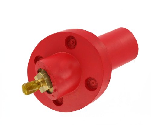 Leviton 17R23-R 17 Series Taper Nose, Male, Panel Receptacle, 30-Degree, Threaded Stud, Red