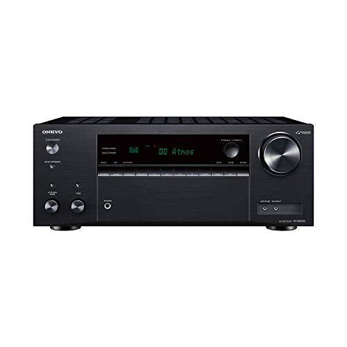 Onkyo TX-NR595 Home Audio Smart Audio and Video Receiver, Sonos Compatible and Dolby Atmos Enabled, 4K Ultra HD and AirPlay 2 (2019 Model), Black