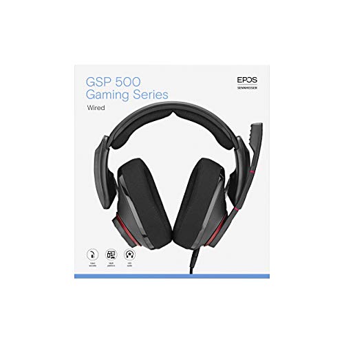 EPOS GSP 500 Open Acoustic Wired Gaming Headset, Black/Red