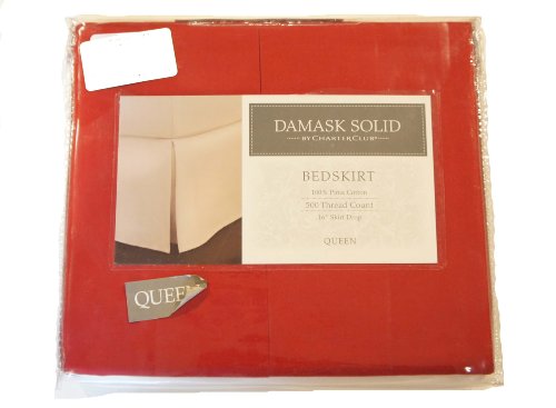 Damask Solid Bedskirt (Red) Queen Size