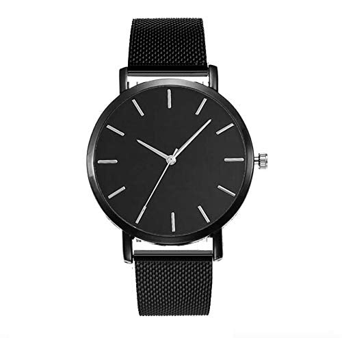 South Lane Stainless Steel Swiss-Quartz Watch with Leather Calfskin Strap, Black, 20 (Model: SS20-dr1-4514)