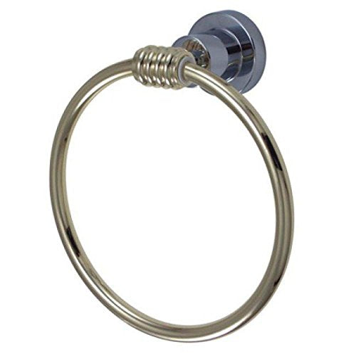 Kingston Brass BAH8614CPB Milano 6-Inch Towel Ring, Polished Chrome and Polished Brass