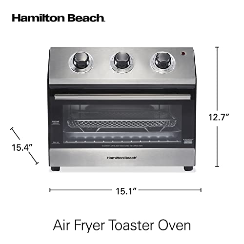 Hamilton Beach Toaster Oven Air Fryer Combo, Includes Bake, Broil, and Toast, Fits 12” Pizza, 1800 Watts
