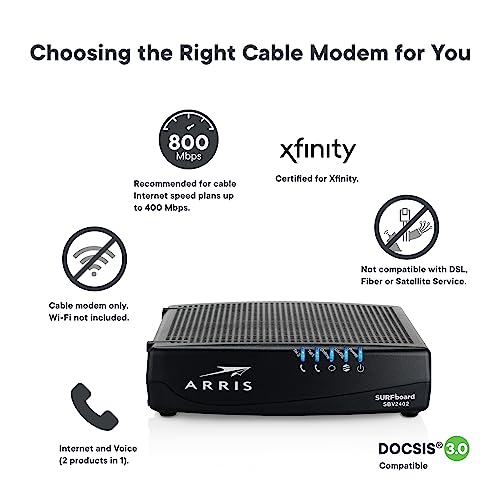 ARRIS SURFboard Docsis 3.0 24x8 / 32x8 Cable Modem with Xfinity Telco