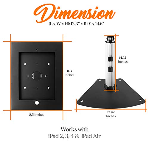 Pyle Universal Tamper-Proof Design Anti-Theft Floor Stand Kiosk/Holder/Display Case for iPad 2/3/4