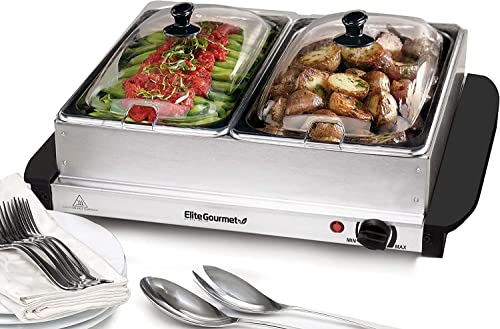 Elite Platinum EWM-9933 Maxi-Matic Deluxe Triple Buffet Server Food Warmer Party Tray