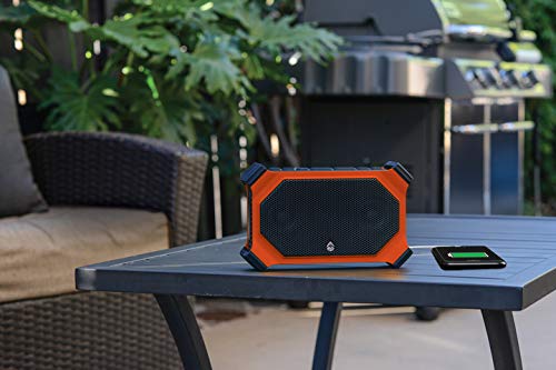 ECOXGEAR EcoSlate GDI-EXSLT800 Rugged Waterproof Floating Portable Bluetooth 20 Watt Stereo Wireless Smart Speaker (Orange)