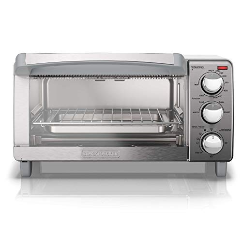 BLACK+DECKER 4-Slice Toaster Oven with Natural Convection, Bake, Broil, Toast, Keep Warm