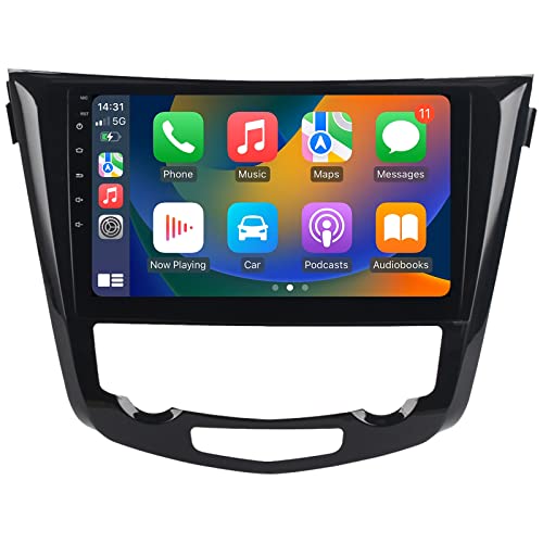 Roadanvi HD 10.2" 8G+128G Android Car Stereo for Nissan Rogue X-Trail Qashqai 2014 2015 2016 2017 2018 Carplay Android Auto Head Unit Bluetooth QLED Touch Screen Car Radio WiFi 4G LTE GPS Navigation