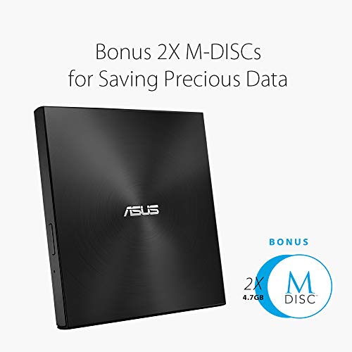 ASUS External DRW SDRW-08U7M-U, USB, Black, 2 Bonus M-Discs