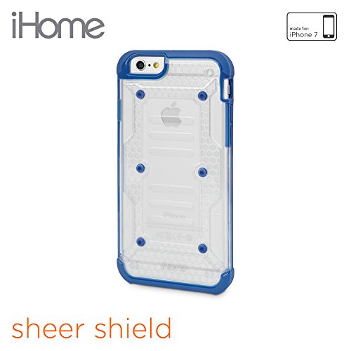 iHome Slip-Free Sheer 2.0 Case Cover for iPhone 7, Blue