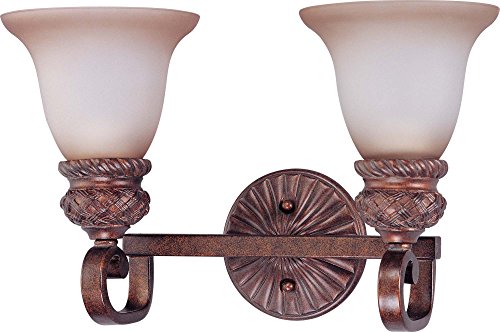 Nuvo 60/1592 Bronze Two Light Vanity with Amber Bisque Glass, Dark Plum