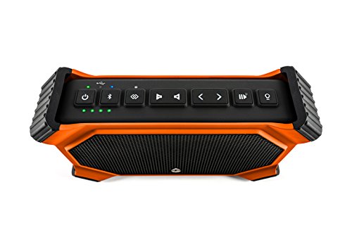 ECOXGEAR EcoSlate GDI-EXSLT800 Rugged Waterproof Floating Portable Bluetooth 20 Watt Stereo Wireless Smart Speaker (Orange)