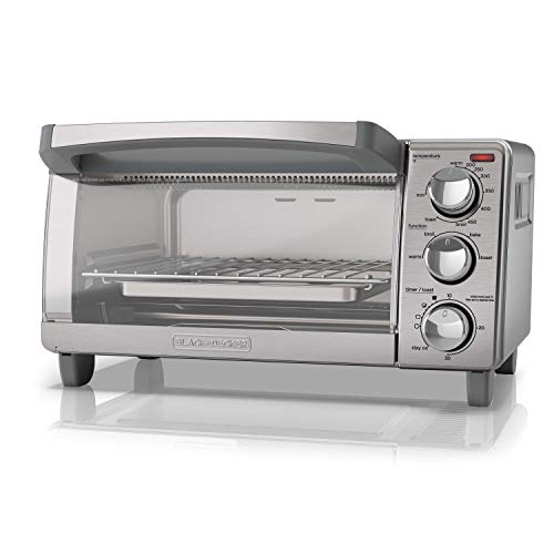 BLACK+DECKER 4-Slice Toaster Oven with Natural Convection, Bake, Broil, Toast, Keep Warm