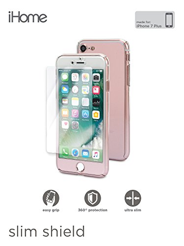 iHome - Ombre Slim Shield 360 Degree Protection with Tempered Glass Screen Protector for iPhone 7Plus/7s Plus (Rose Gold)