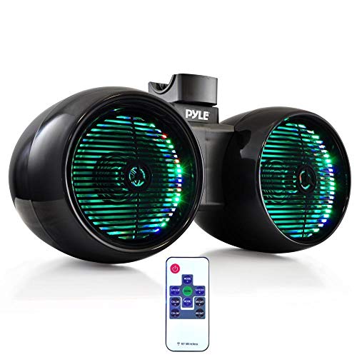 Pyle PLMRWB652LEB 6.5" Hydra Dual Marine Tower Speakers, Multi-Color LED Lights