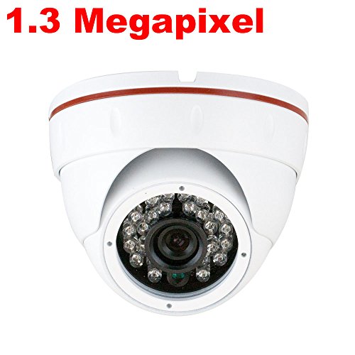 GW Security VD8CHT2 8-CH HD-TVI DVR 8 x 1/3 Inches 1.3 MP HDTVI CMOS Camera, 3.6 mm Lens, 720P, 24 IR LED, 49-Feet IR Distance (Colorful)