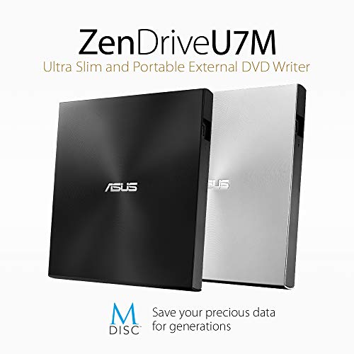 ASUS External DRW SDRW-08U7M-U, USB, Black, 2 Bonus M-Discs