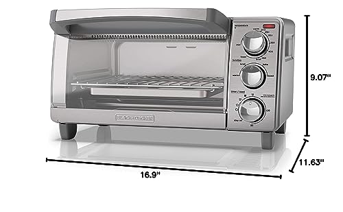 BLACK+DECKER 4-Slice Toaster Oven with Natural Convection, Bake, Broil, Toast, Keep Warm