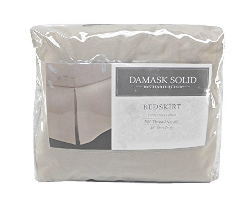 Charter Club New Damask Solid Natural Ivory Queen BEDSKIRT 500 TC