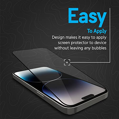 Pelican Protector Series iPhone 14 Pro Max Screen Protector - 6.7 Inch [Matte Finish] Durable Shatterproof 9H Tempered Glass Film with Anti Scratch, Smooth Touch, Silicone Bumpers for Easy Install