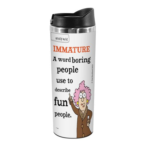 Tree-Free Greetings TT01867 Aunty Acid 18-8 Double Wall Stainless Artful Tumbler, 14-Ounce, Boring People