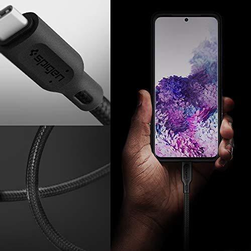 Spigen USB-C to C 2.0 Cable [60W & 480Mbps] [1.5m] Durable Cotton Braided Power & Data Transfer [ONLY USB C Compatible] with MacBook, iPad Pro 2018, Galaxy, Huawei, Pixel