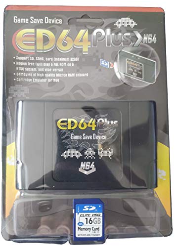 EXIGENT ED64 Plus Game Save Drive Retro N64 Cartridge + 16gb SDcard