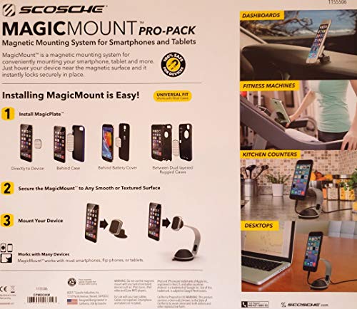 SCOSCHE MagicMount Pro-Pack Universal Fit Magnetic Mounting System for Smartphones and Tablets