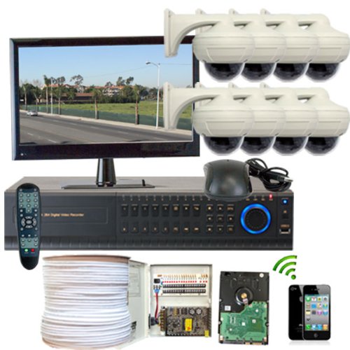 GW Security Inc 8CHH3 8 Channel HD-SDI DVR with 8 x 2.1 Megapixel 1080P Vari-Focal 2.8 to 12mm Manual Zoom Lens High Definition Camera System (White/Black)