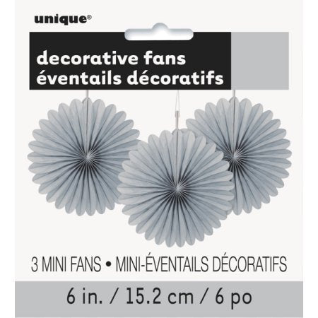 Decor Fan 6in 3ct - Silver [Contains 9 Manufacturer Retail Unit(s) Per Amazon Combined Package Sales Unit] - SKU# 63254U