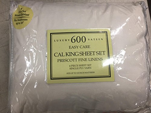 Luxury 600 Sateen Easy Care Cal King Sheet Set