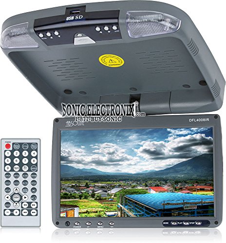 Absolute 9.5-Inch TFT-LCD Overhead Flip-Down Monitor with DVD Player and Built-in IR Transmitter